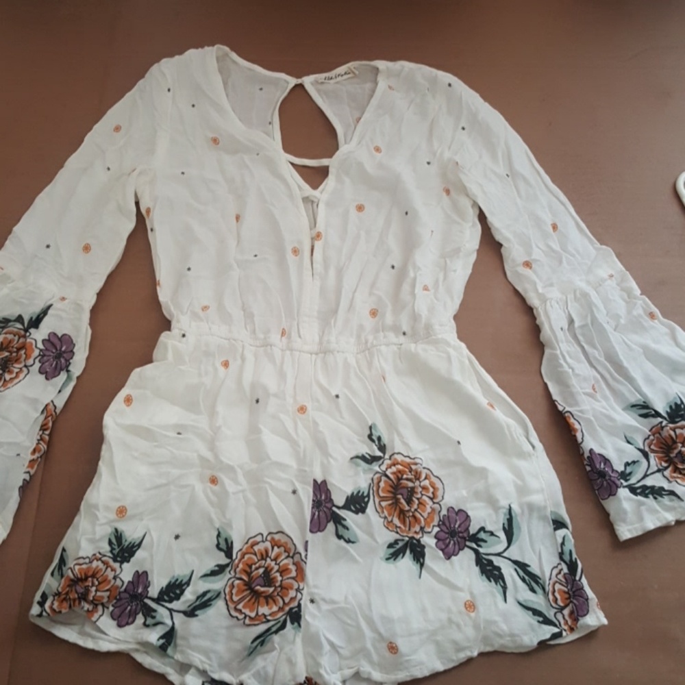 White floral romper